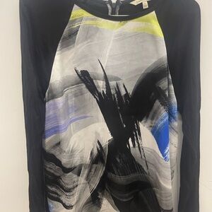 Calvin Klein Jeans Gray and White Raglan Graphic Tee